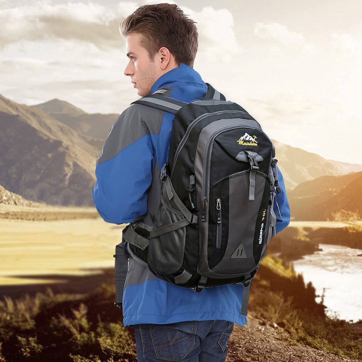BOLSO CAMPING 50 L ULTRA ESPACIOSO NEGRO