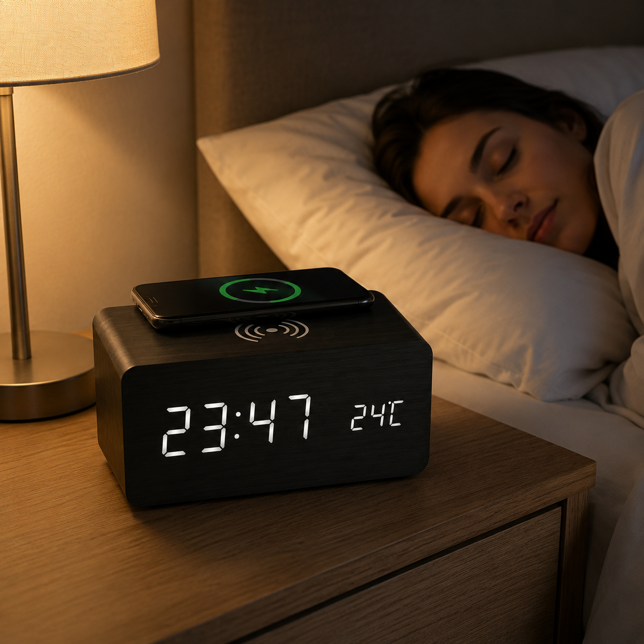 RELOJ DIGITAL CON CARGA INALAMBRICA
